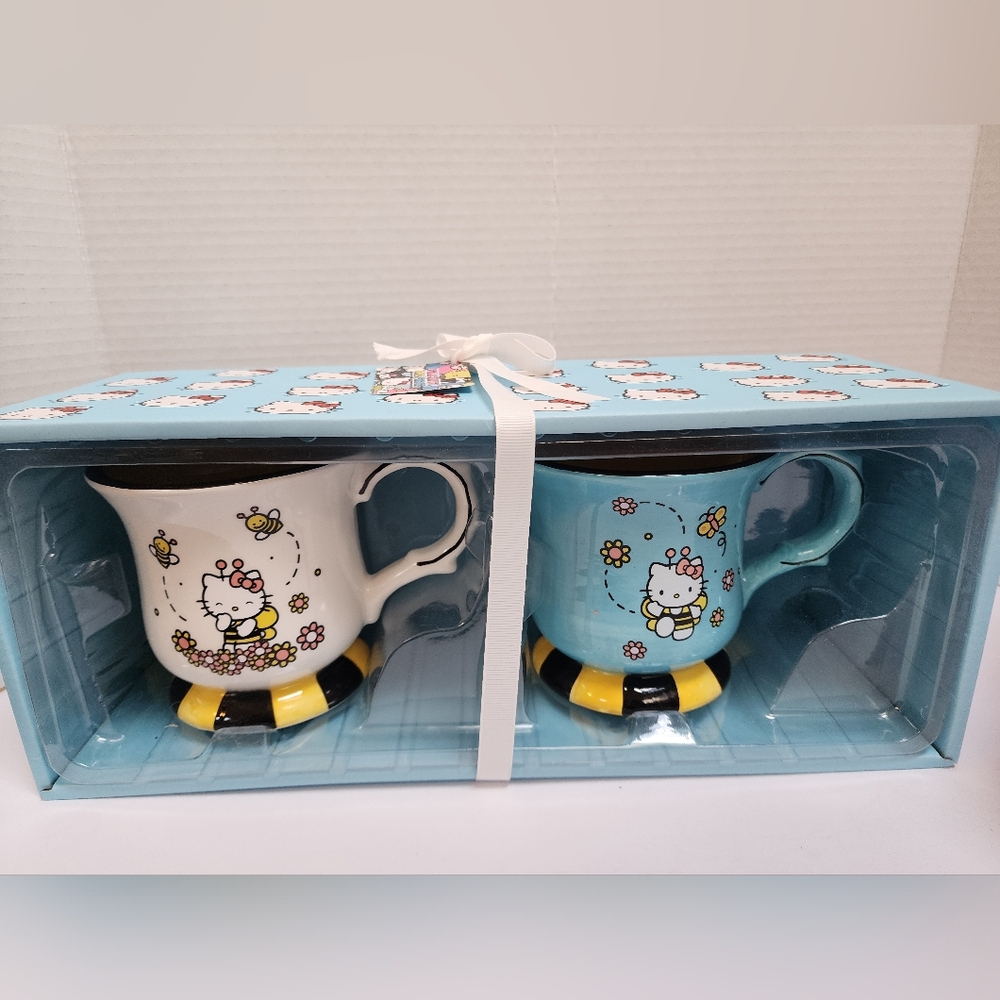 Hello Kitty Bees Mug Set Bee Pattern Rare - Picture 2 of 5